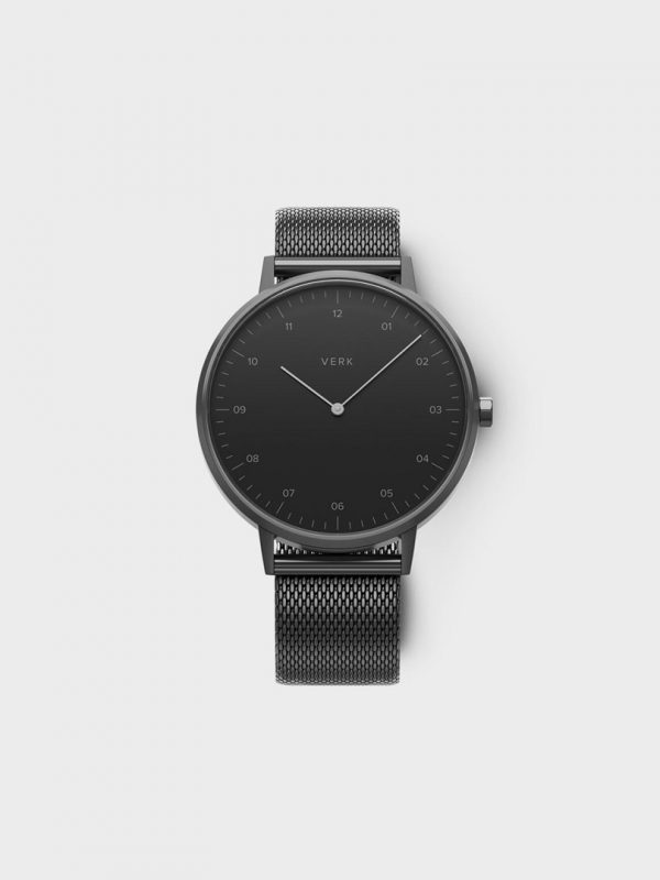 verk black mesh 1 600x800 - Dark Brown Leather Watch